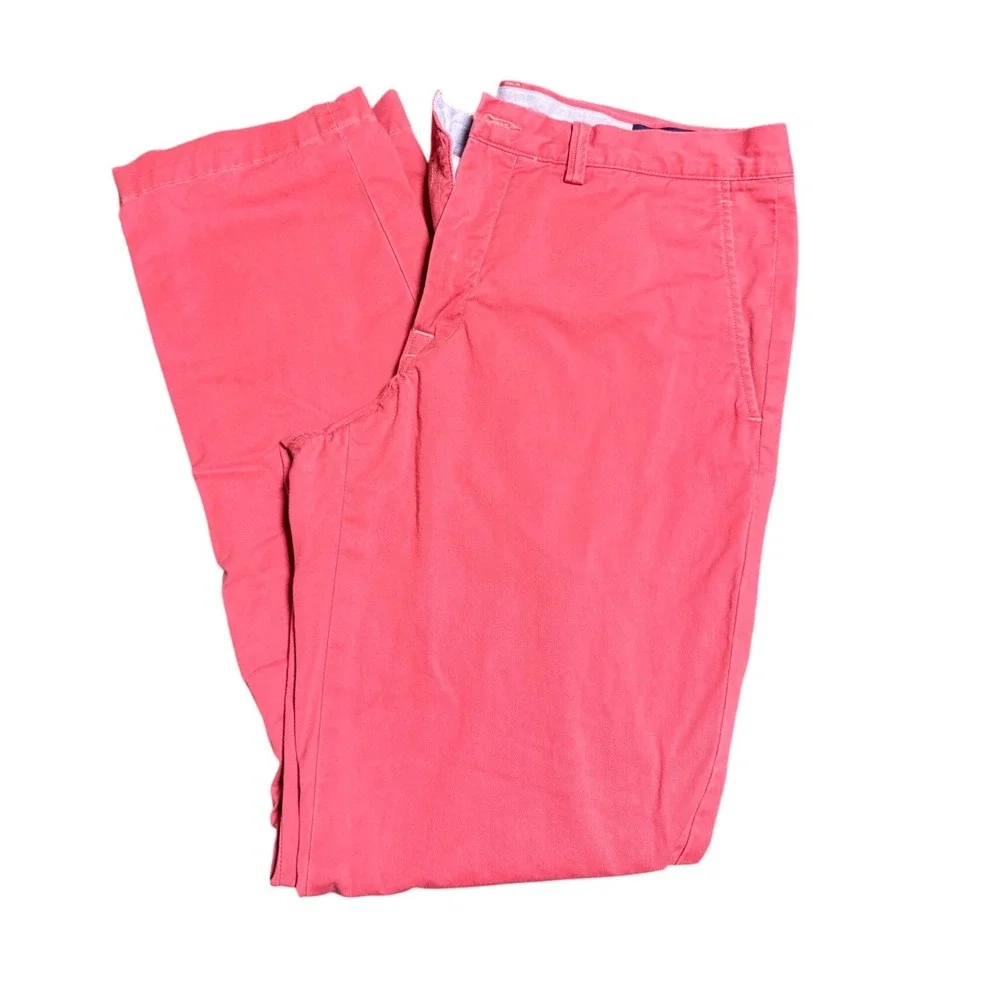Polo Ralph‎ Lauren Mens Pink Stretch Straight Fit Chino Pants 34x34